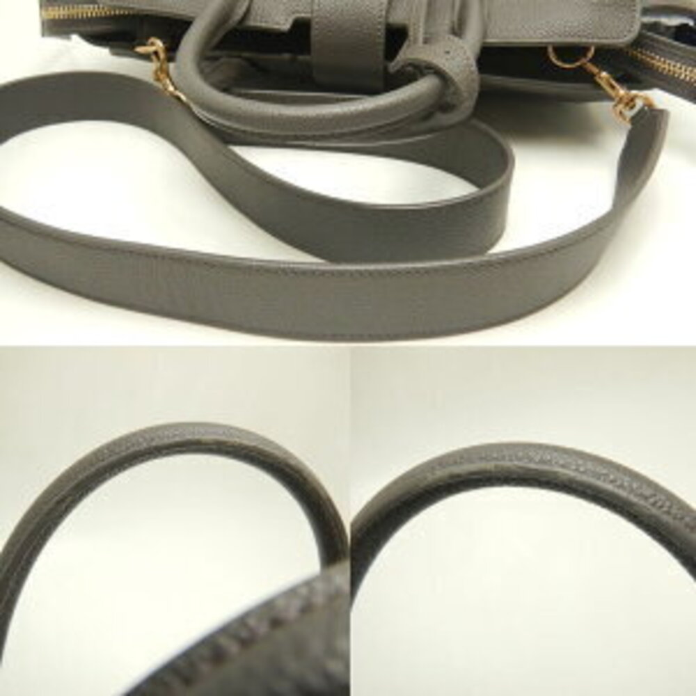 SAINT LAURENT Downtown Cabas handbag grained leather gray - Picture 5 of 9